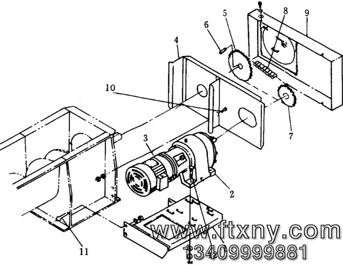顆粒機喂料係統傳動圖